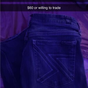 7 For All Mankind Dark Blue Boot Cut Jeans